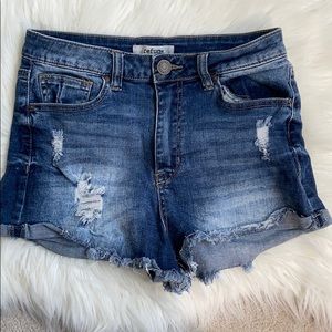 High rise jean shorts